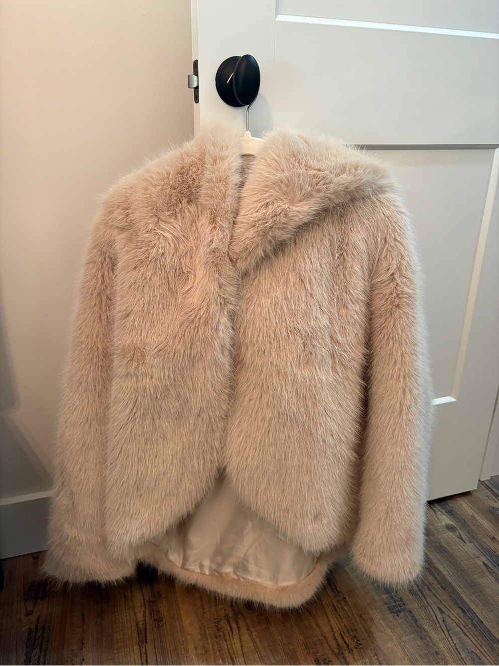 Womens Plush Faux-Fur Coat